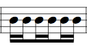 rhythm notation inner beam broken