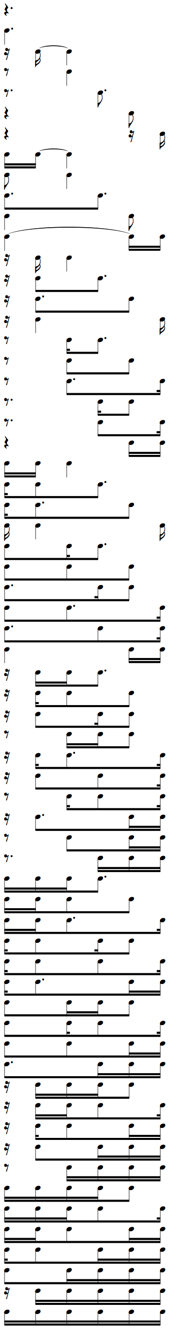 Complete Rhythms cheat sheet for Dotted Quarter Note with 16th Notes